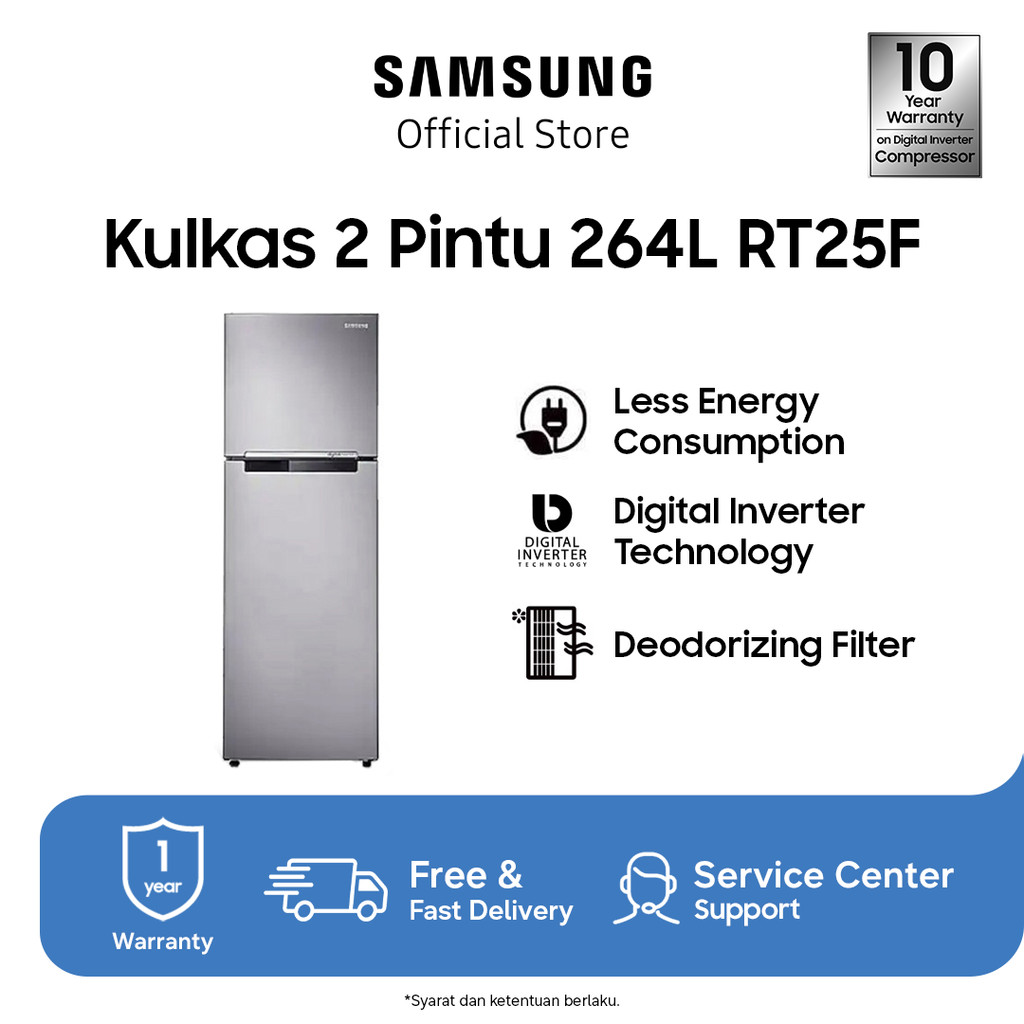 Samsung Kulkas 2 Pintu RT25FARBDSA - Metal Graphite