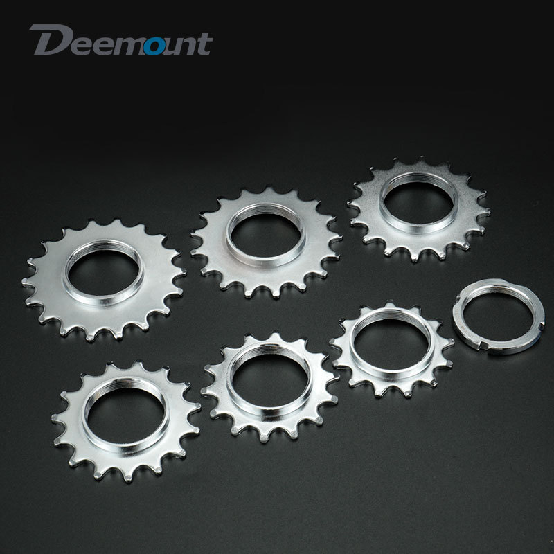 Deemount Fixed Gear Bicycle Freewheel Cogs Hub Locking 1 Speed Fixie Bike Threaded Lock Rings 13T 14