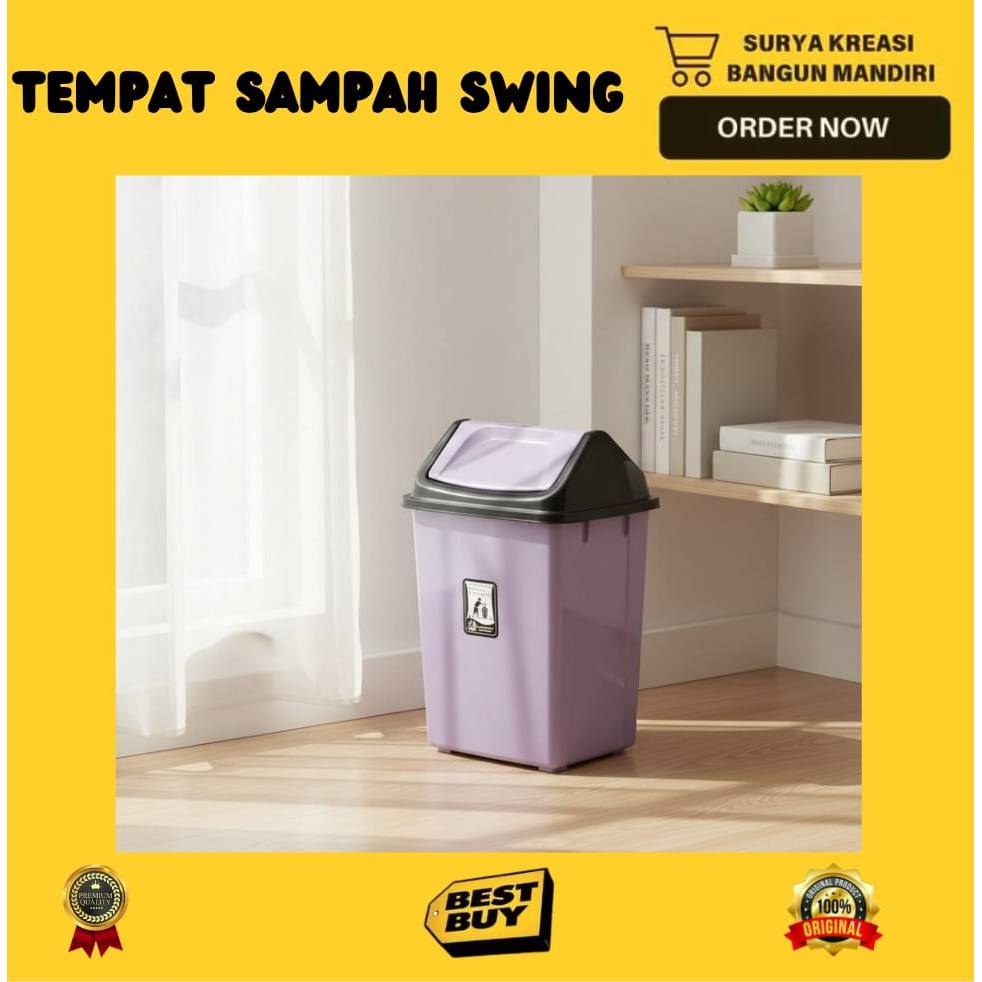 TEMPAT SAMPAH TUTUP GOYANG 5 LITER - TONG SAMPAH KECIL - TEMPAT SAMPAH KAMAR MANDI - TEMPAT SAMPAH K