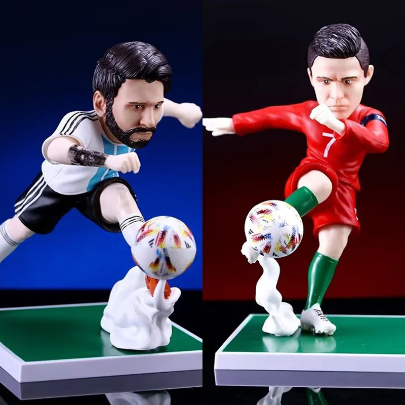 Soccerwe World Events C.Ronaldo Messi Model Collection PVC 17cm Football Star Doll 2022 Qatar Footba