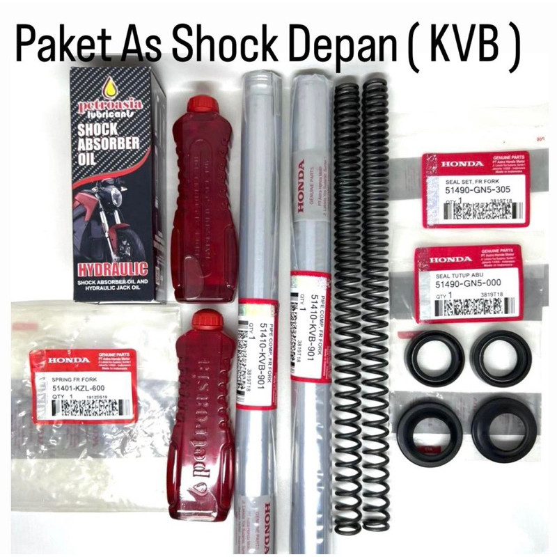 Paket As Shock Depan (KVB) buat motor beat karbu, vario karbu, scoopy karbu, spacy karbu, techno var
