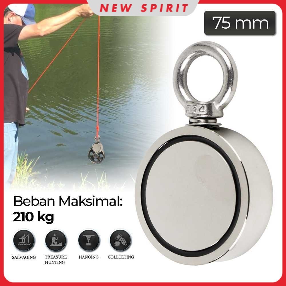TAFFWARE Magnet Gantungan Round Hook Strong Neodymium 75mm - D75