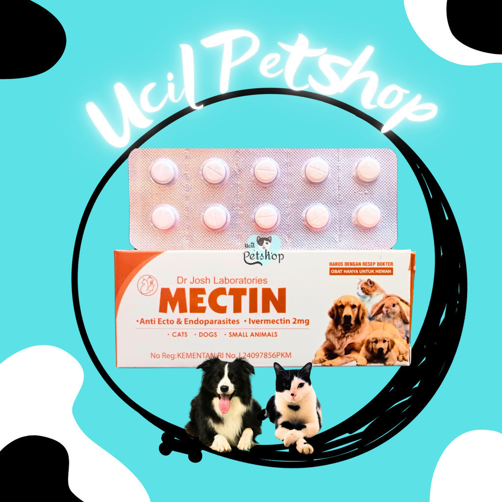 Mectin Ivermectin 2mg Obat Anti Parasit Untuk Kucing Anjing dan Hewan Kecil (1 Tablet)