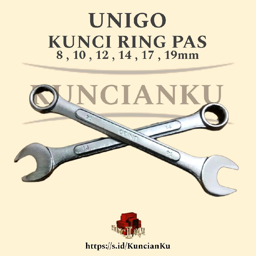 unigo kunci ring pas 19mm / kunci ring pas 19mm / kunci ring 19mm / kunci pas 19mm Tali Pengikat
