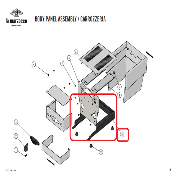 Original La Marzocco Linea Micra Base Lower Panel