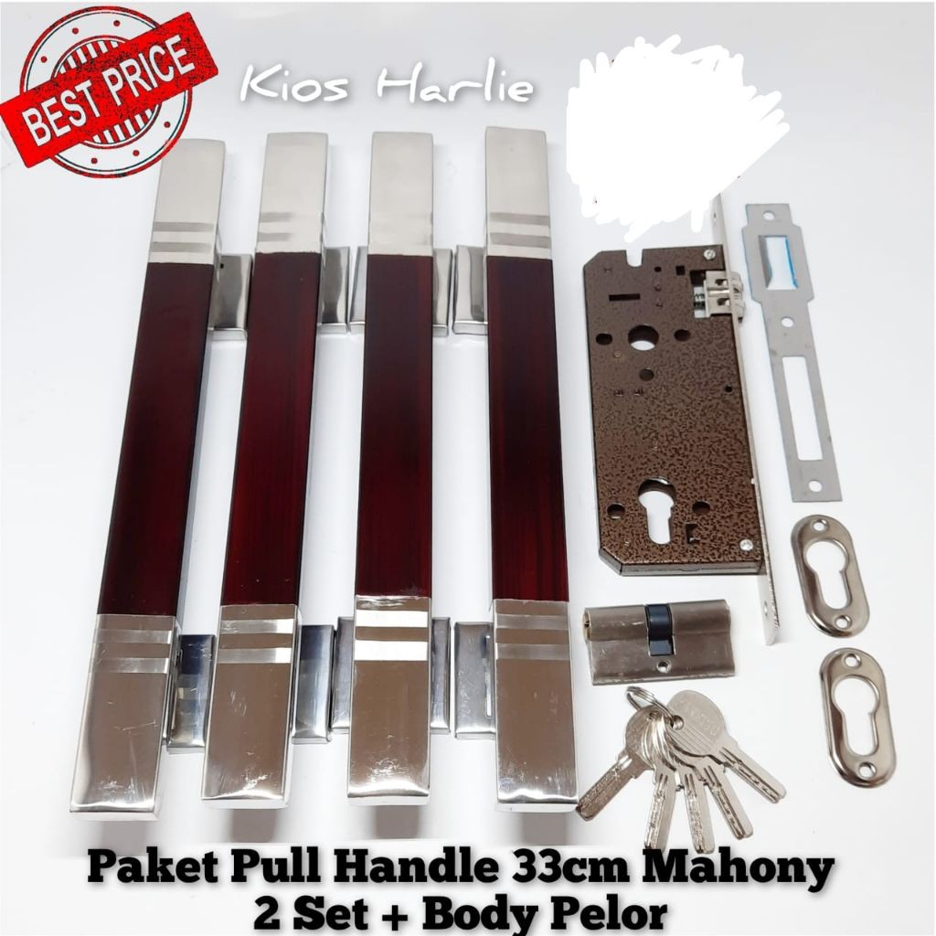 (Devana ID) Handle pintu rumah, pull handle 2 set dan bodi kunci, handle pintu kupu, handel pintu