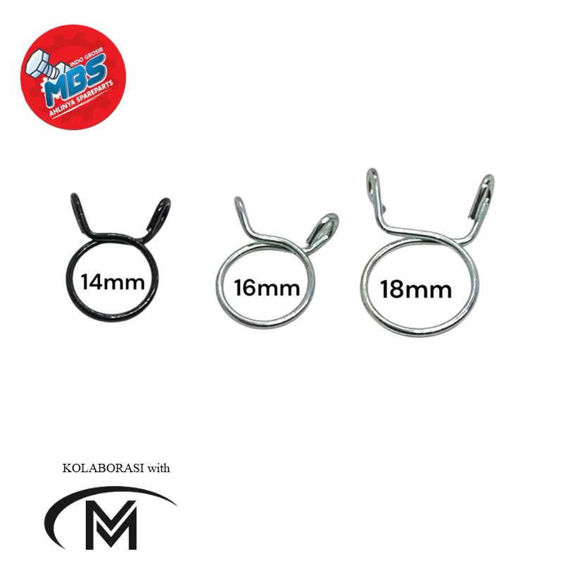 klem penjepit 14 mm 16 mm 18 mm slang gas slang radiator slang angin motor mobil