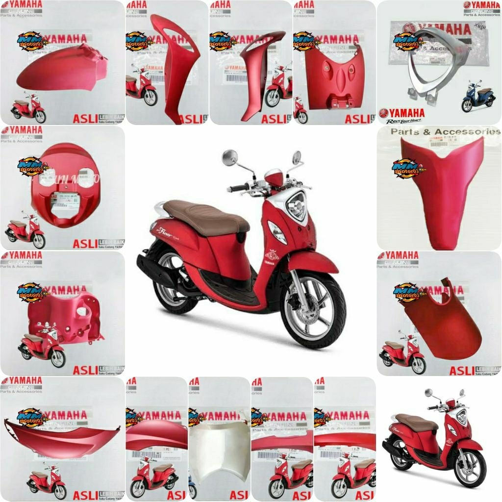 FULL BODY HALUS FINO GRANDE 125 MERAH DOFF (2021)ORIGINAL YGP GENUINE PARTS