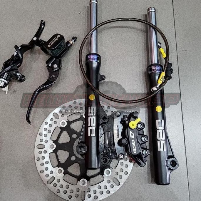 Paket Full set master rem rcb e3 12.7mm kanan kiri + kaliper 2 piston + selang 90cm + handgrip + dis