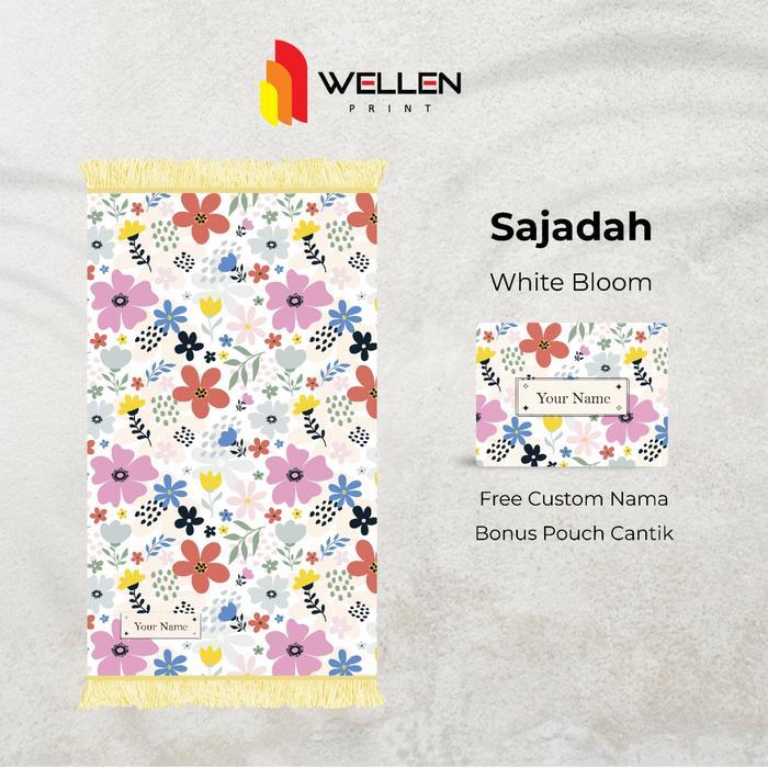 Sajadah Anak Kanvas motif / sejadah dewasa travel Premium Custom Nama - Creamy Me, Sajadah Anak