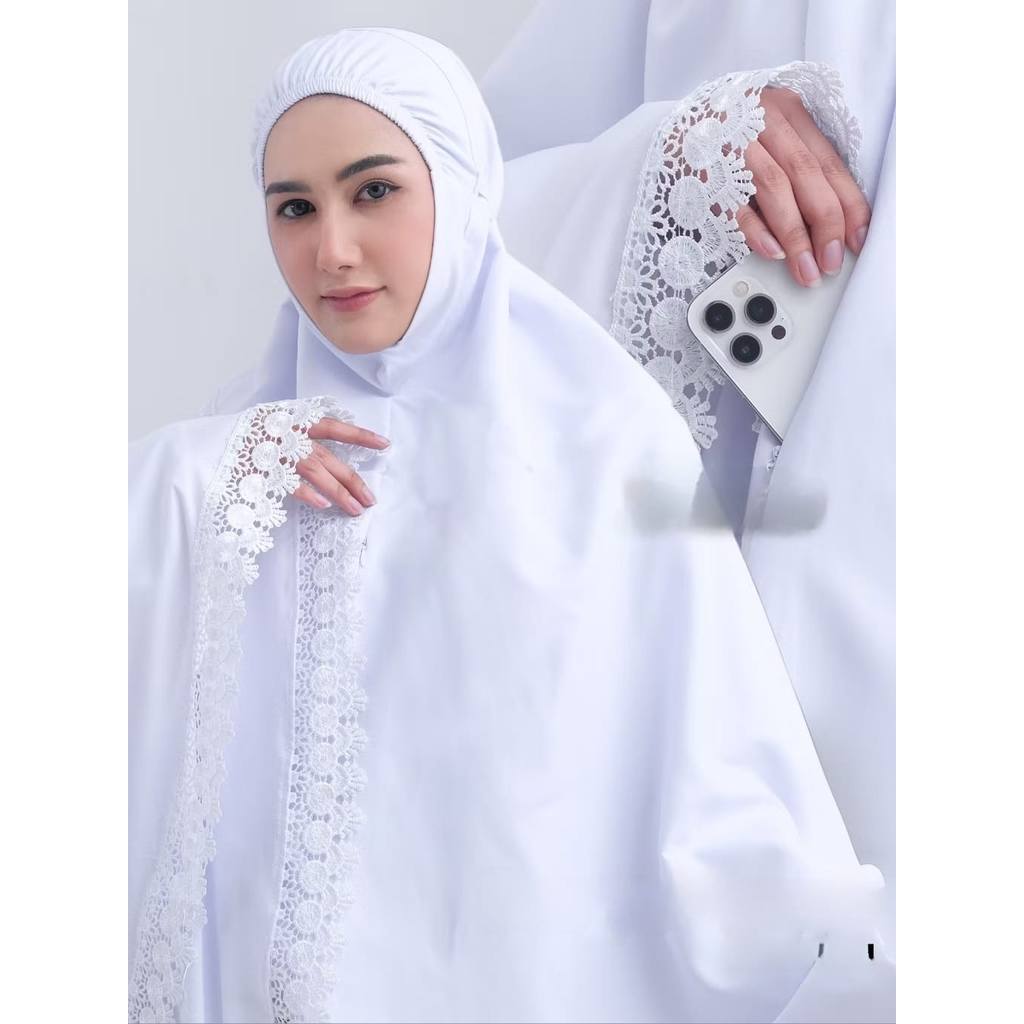 MV - bergo umroh instan jumbo kerudung haji bersaku katun premium