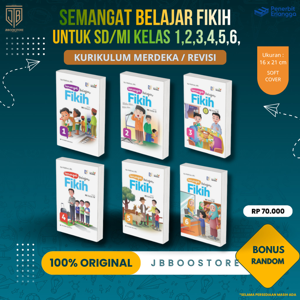 [ Erlangga ] Buku Semangat Belajar Fikih SD/MI Kelas 1 2 3 4 5 6 - Kurikulum Merdeka