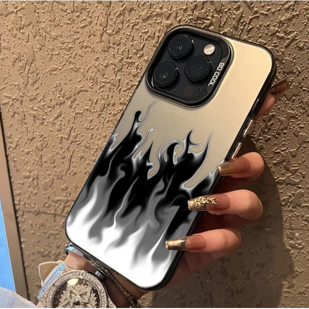 Api hitam Rasa lanjutan pembakaran case iPhone  iPhone 11 12 13 14 15 pro promax casing untuk case h
