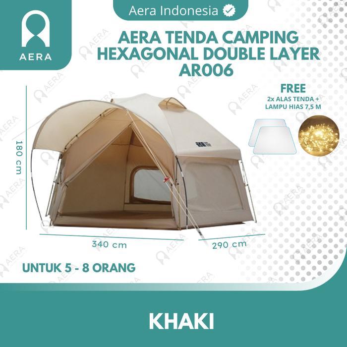 Tenda Camping Otomatis Hexagonal AR006  5 - 8 Orang Double Layer | Tenda Camping Keluarga | Tenda Ca