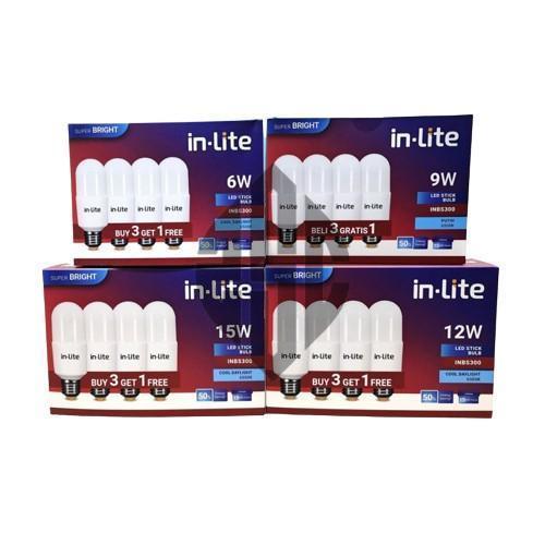 N-LITE INLITE INBS300 LAMPU LED STICK PAKET 3 GRATIS 1 3000K 6WATT 12WATT 15WATT 6500K 6WATT 12WATT 
