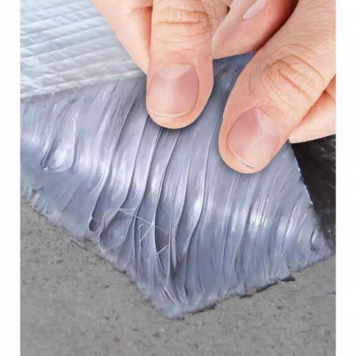 Lakban anti bocor 5M-Lem anti air Aluminium foil butyl Super waterproof tape isolasi tambal lakban a