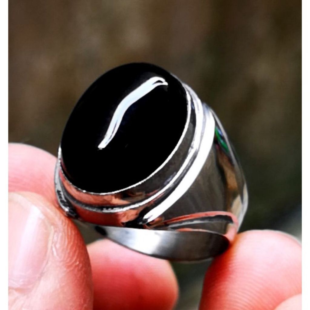 Batu Cincin Pria Kecubung Wulung Super Mewah Crystal HQ Termurah Asli Kecubung