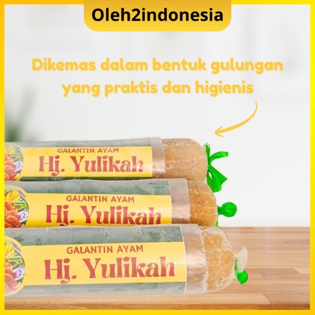 Makanan frozen food Galantin Gelatin Ayam Halal dan merk Hj.Yulikah Praktis dan enak Cocok Untuk MPA