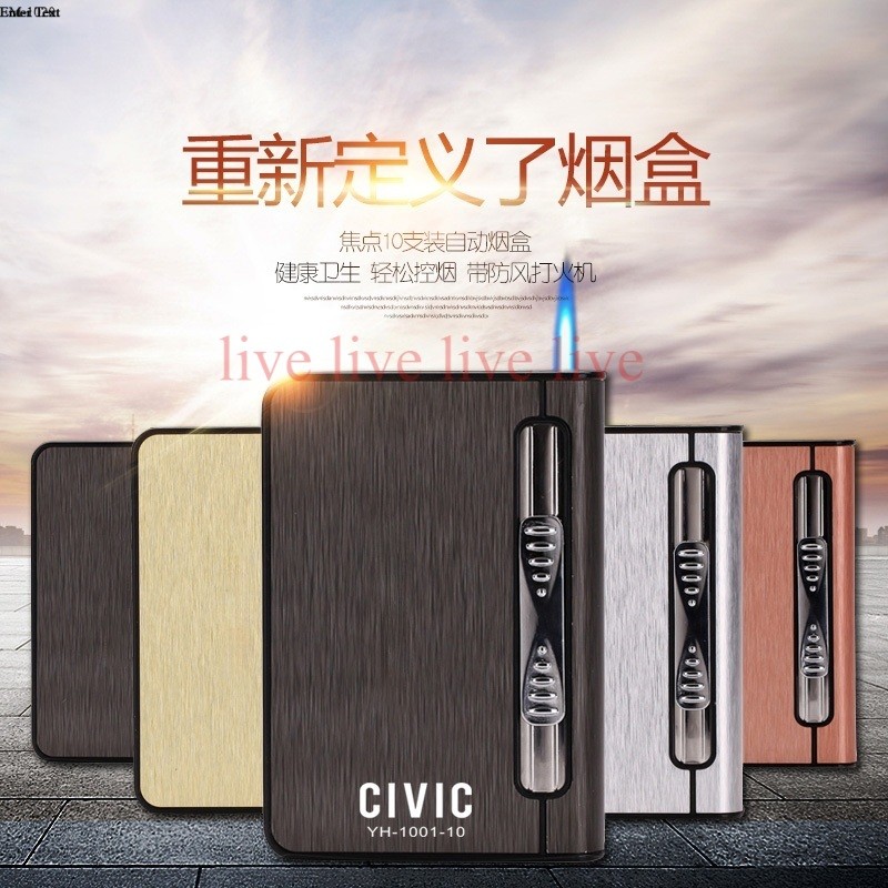 Kotak Rokok Slim Plus Korek Api Metal Plastik  premium case lighter KHUSUS SLIM YH-1001-10 BISA COD