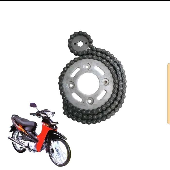 Satu Set Rante Dan Gir Ger Gear Motor Honda Supra fit new Motorcycle