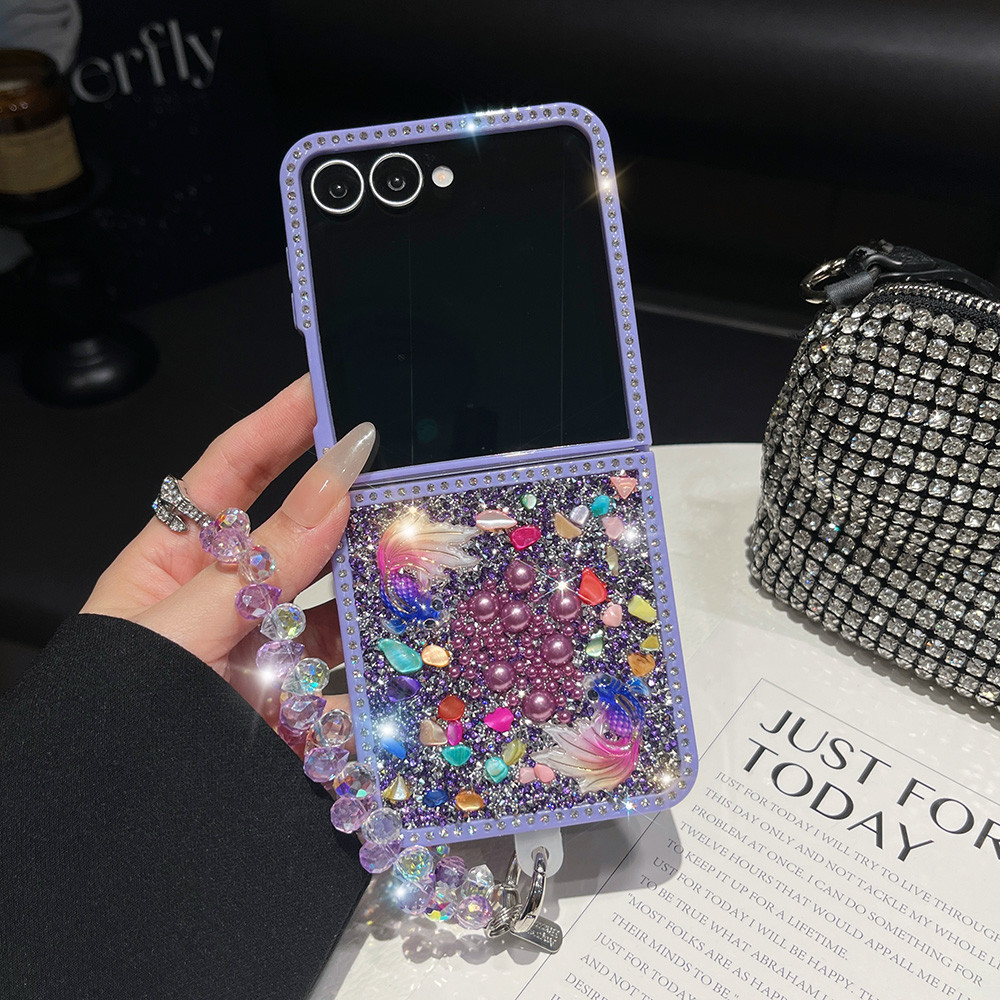 Case Samsung Galaxy Z Flip 7 Z Flip 6 Flip 5 4 3 Casing ponsel dengan sisi depan dan belakang berhia