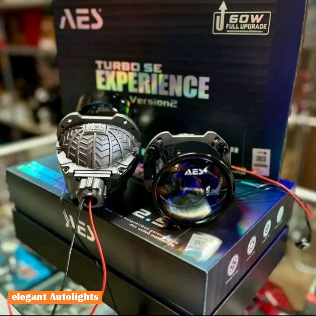 Biled Terbaru Turbo Experience v2 70 Watt 2,5 inch Merk AES BULLAES Blue Lens Double Emitter Taiwan 