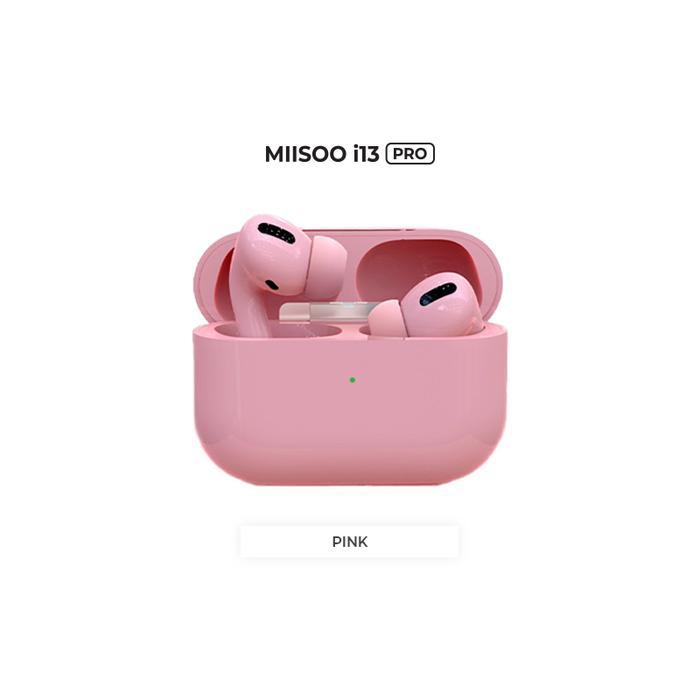 MIISOO i13 PRO Macaron i12 METAL TWS Earphone IZIN POSTEL TRUE Wireles - i13 PINK