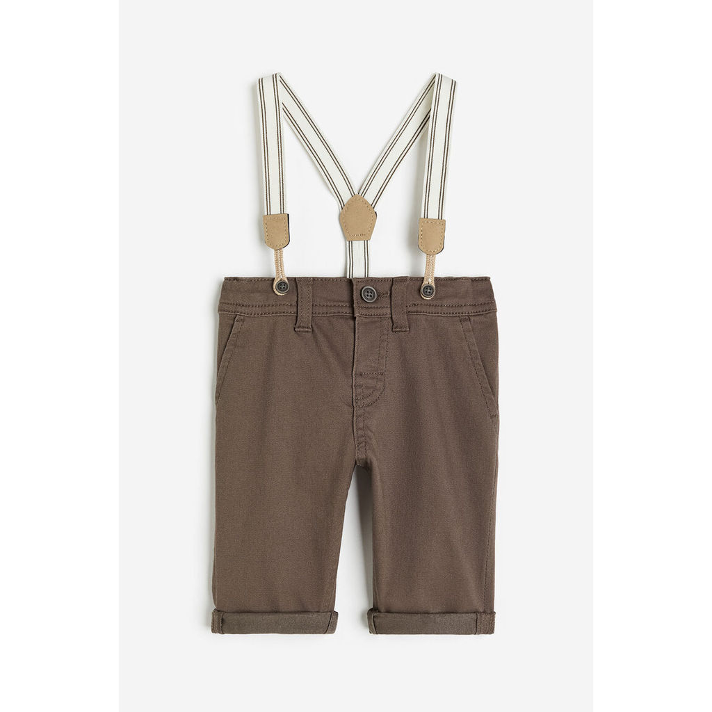 H&M Anak laki-Laki Celana twill dengan suspender 1157042_0
