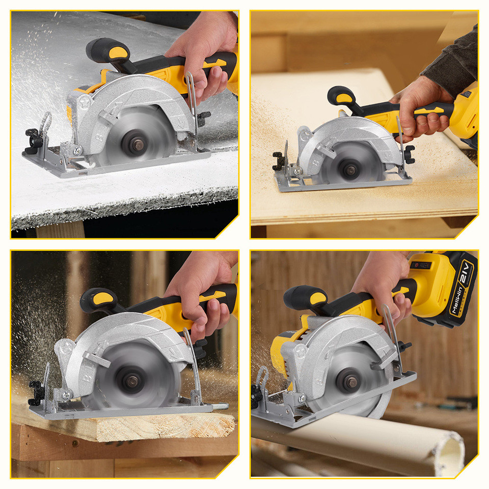 MELLWIN 5 Inch Electric Brushless Circular Saw 125MM Cordless Multi-Angle Saw Woodworking Power Tool
