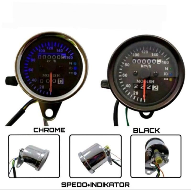 speedometer kilometer led motor universal bulat