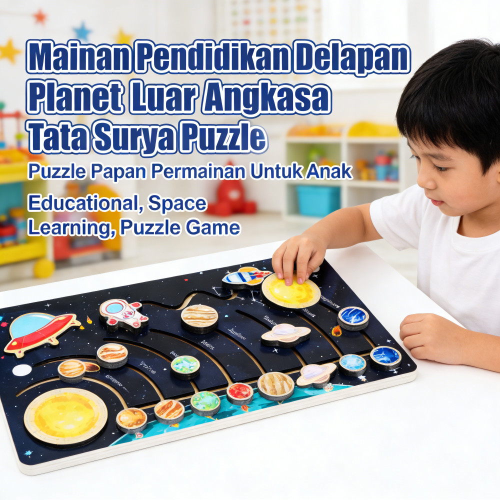 Permainan Puzzle Anak Planet Tata Surya Delapan Luar Angkasa Mainan Pendidikan