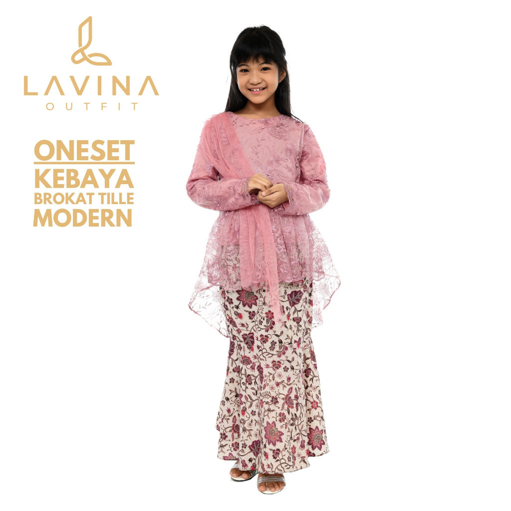 avina – Gaun Kebaya Anak Brukat Premium Perempuan Pesta Kondangan Wisuda Seragam Sekolah Muslimah Bi