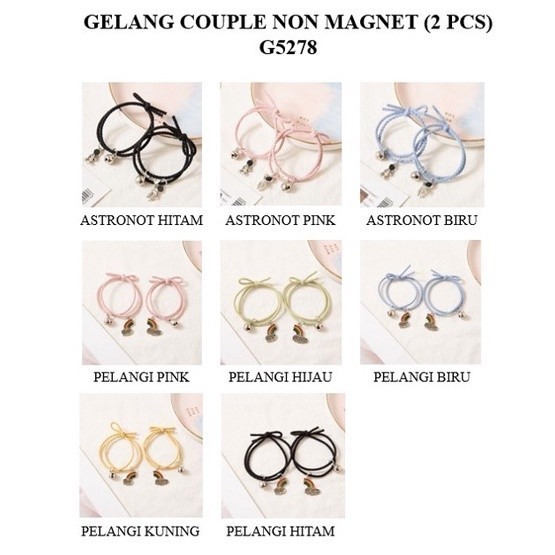 G5278 (2PCS) Gelang Gaya Korea Persahabatan  Gelang Couple Bestie Tali Elastis  Gelang Couple Pelang