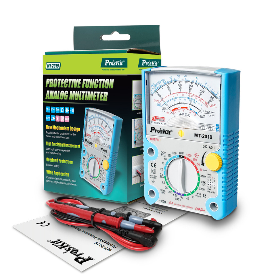 Pro'sKit AC/DC Analog Graph Pointer Multimeter Ammeter Resistance Capacitance Diode Volt Amp Ohm HFE