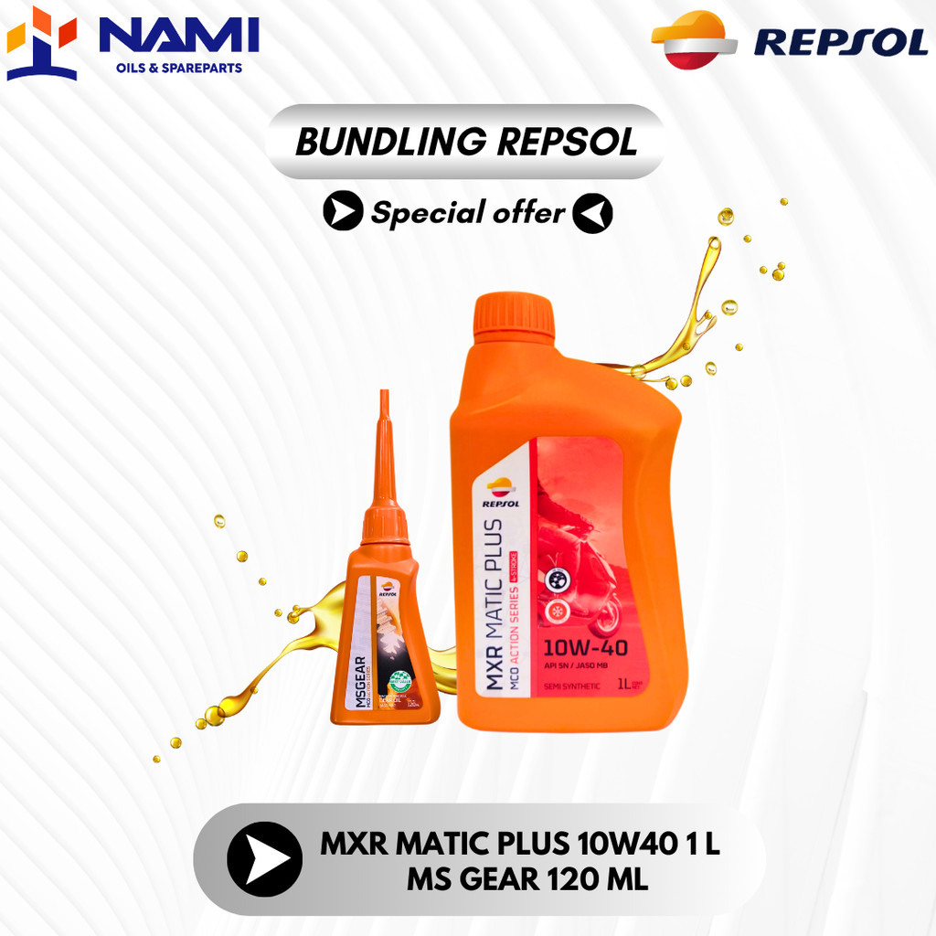 *BUNDLING REPSOL MXR MATIC PLUS 10W40(1L) + REPSOL MS GEAR (120ML)* - Original