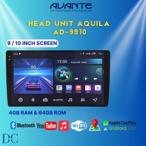 Headunit Android Mobil - Headunit Android Avante Aquila AD-9910 - 9 / 10 Inch - Ram 4 / Rom 64GB - H