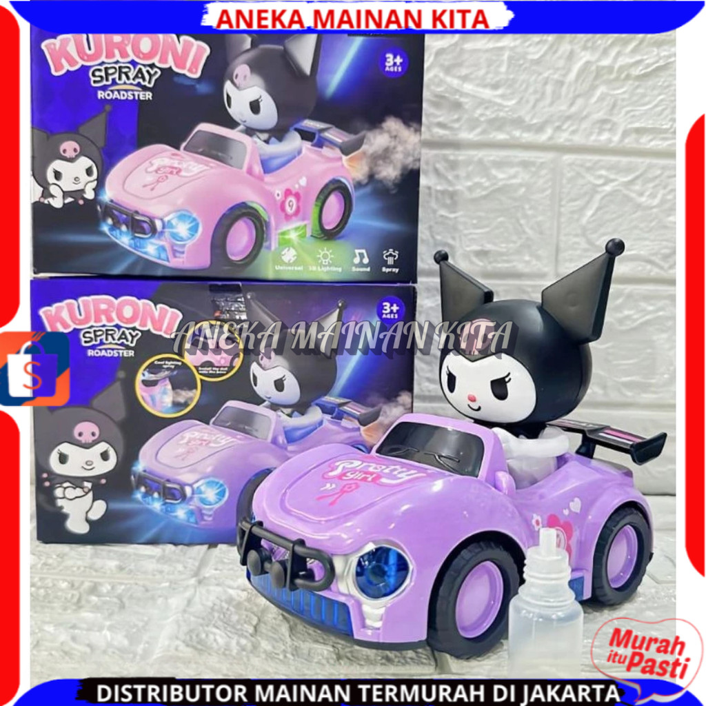 Mainan Anak Mobil Karakter Boneka Lampu Spray Baterai Mobilan Lucu Seru Favorit Anak