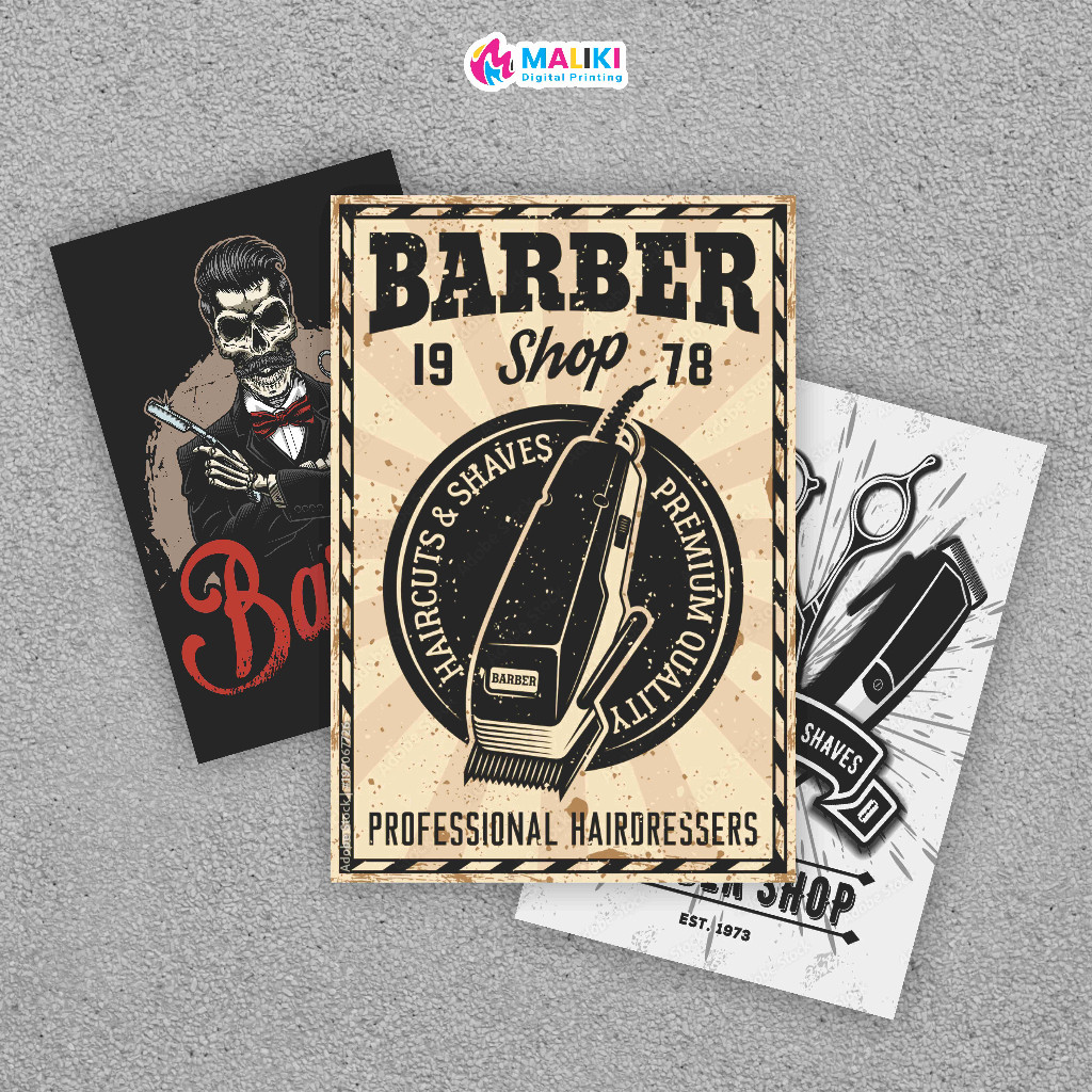 Poster Retro Barbershop Kekinian