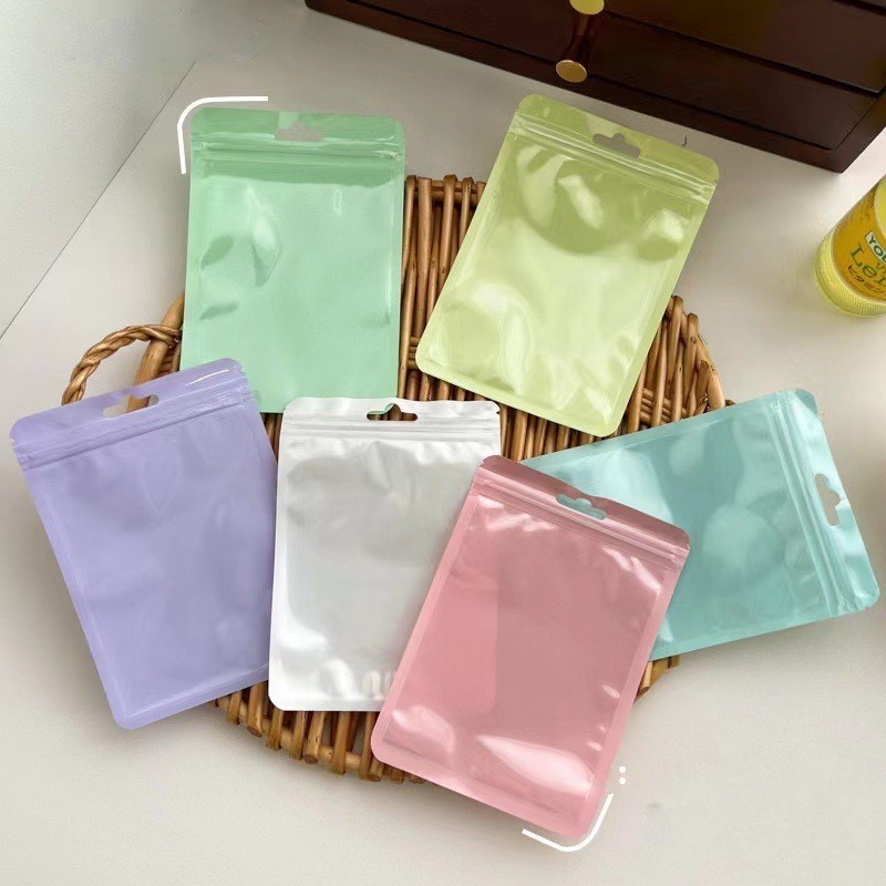 BRT Plastik Ziplock Warna Macaron / Souvenir Pouch Serbaguna / Pouch Plastik Packaging Aksesoris /Zi