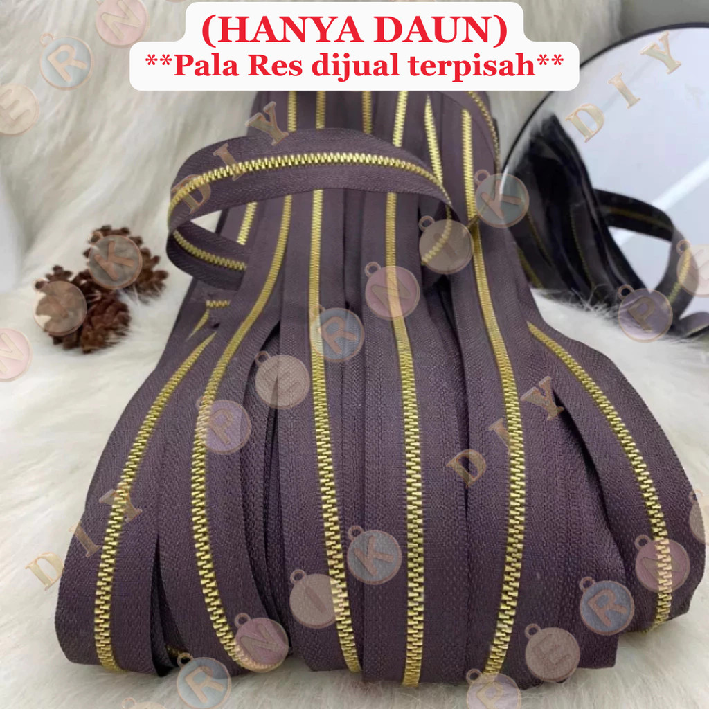 Daun Resleting No. 3 BESI (2 Arah) EMAS MUDA - Aksesoris Tas (IMPORT)