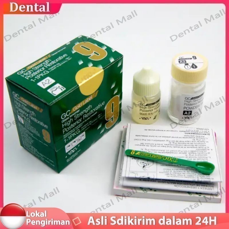 Kedokteran gigi GC Fuji 9 Expiration 2027 Gold Label HS posterior glass ionomar 15g bubuk 8ml cairan