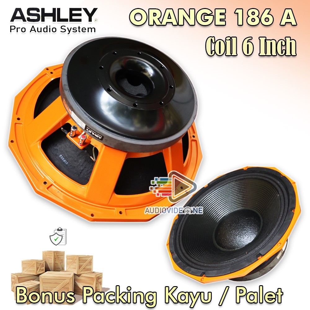 Speaker Ashley Orange 186A Spul 6 Inch Komponen Spiker Subwoofer Bonus Packing Kayu