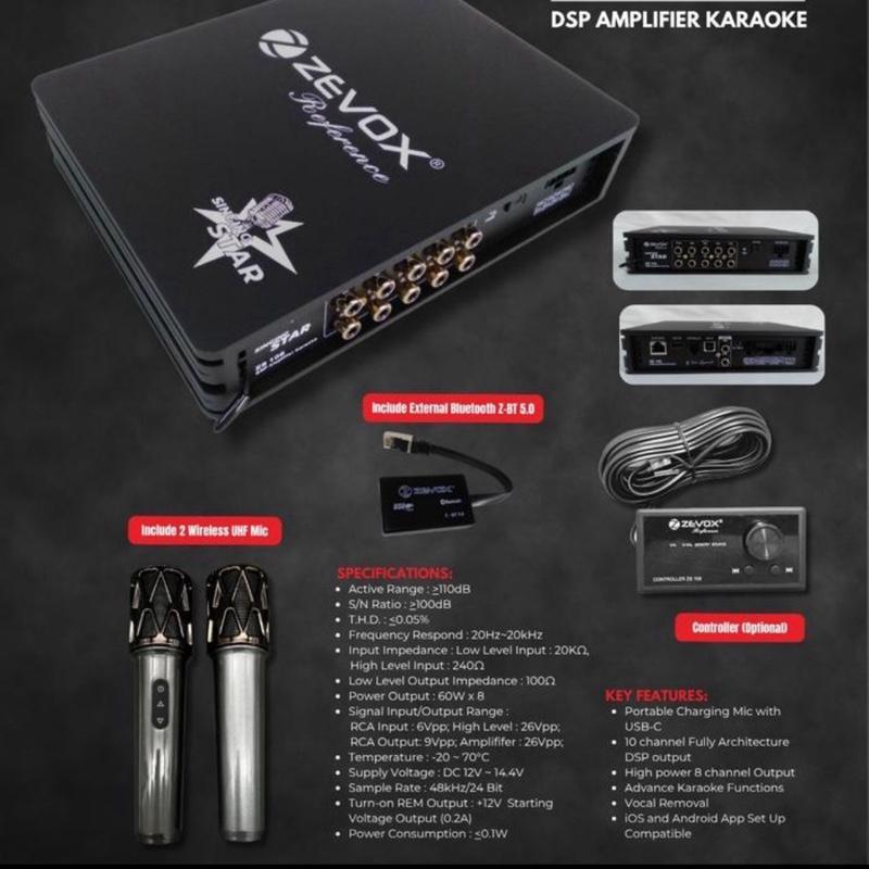 Prosesor Zevox ZS 108 Reference DSP Built In Amplifier & Karaoke Mobil Car Audio Garansi Resmi- GARA