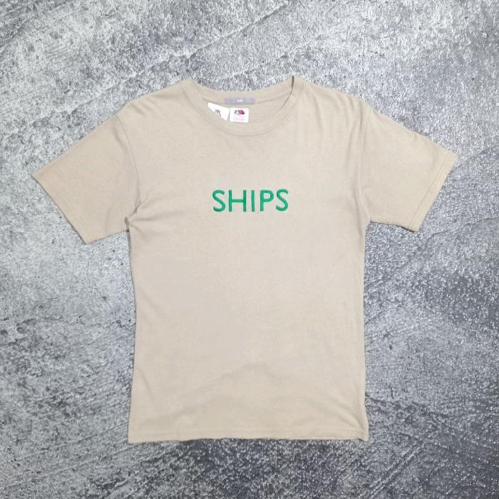 Kaos pria SHIPS center logo bordir murah size s -m
