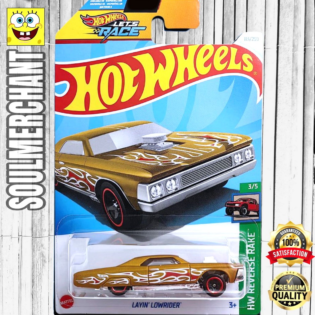 Hot Wheels Layin Lowrider Emas Mainan Diecast Mobil Muscle