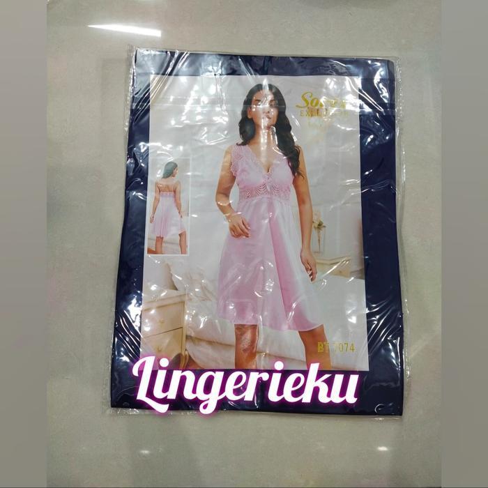 Sorex 7074 BT Baju Tidur Wanita Lingerie Satin Premium - Dongker