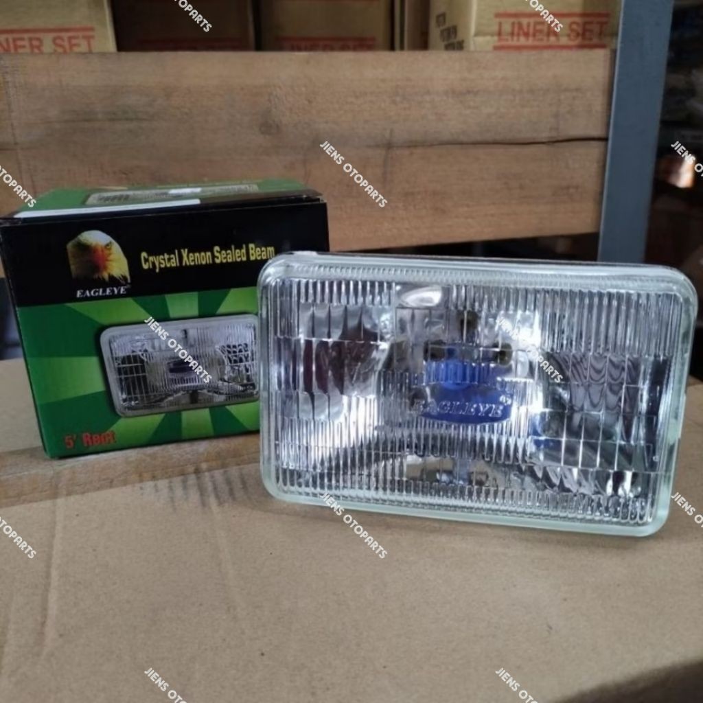 SEAL BEAM/SEALED BEAM/LAMPU DEPAN KOTAK 5 INCHI UNIVERSAL 12V 100/90 WATT KAKI 3 - SEALED BEAM 12VD 