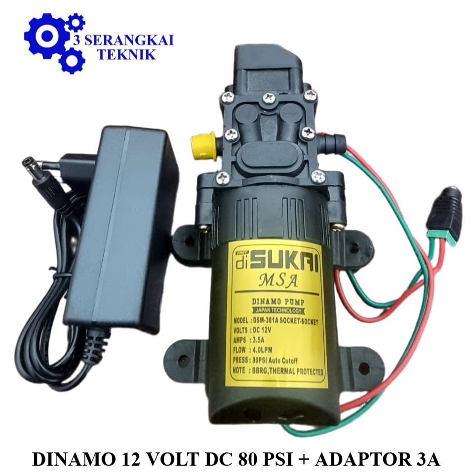 Dinamo pompa steam mini 80 Psi - Adaptor 3 Amper