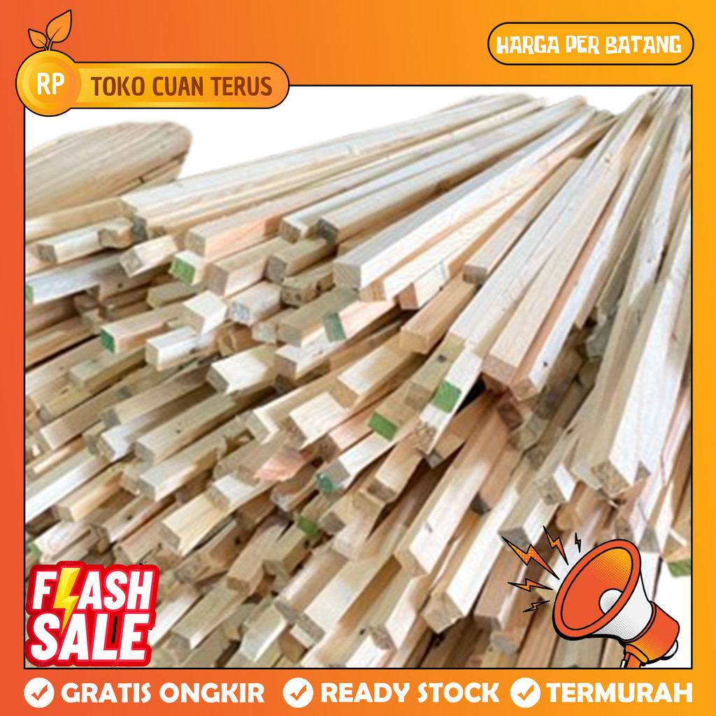 Kayu Jati Belanda Papan Balok Reng Polos Serut Halus Ambalan Rak Interior Minimalis Bingkai Frame Pi