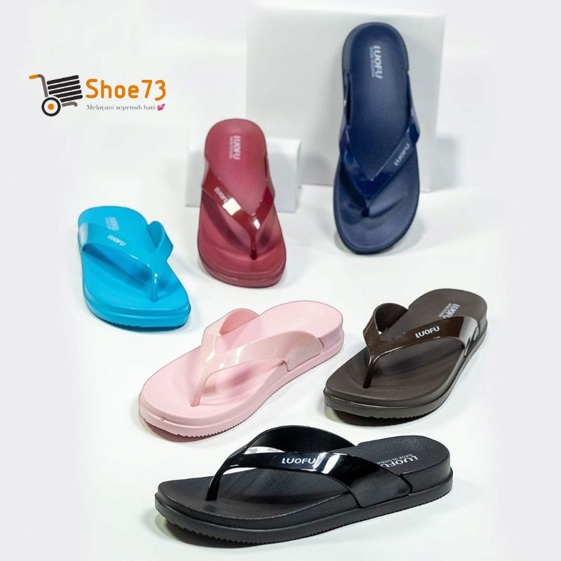 LUOFU E 7164 - JP SIZE 36-40 ORIGINAL l Sandal jepit jelly wanita l Sendal jepit cewek imporLuofu Ba